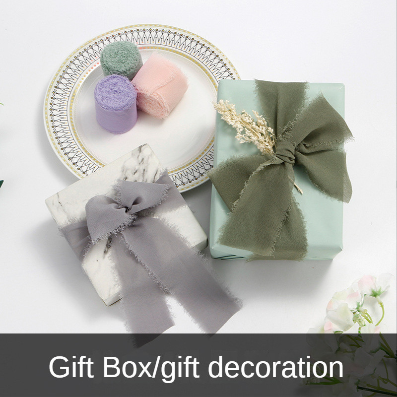 Rankų darbo šifono juostelė, šilko primenanti juostelė Vestuvių kvietimų įvyniojimas puokštės Medžiaginės juostelės Gimtadienio dekoracijos Dovanos