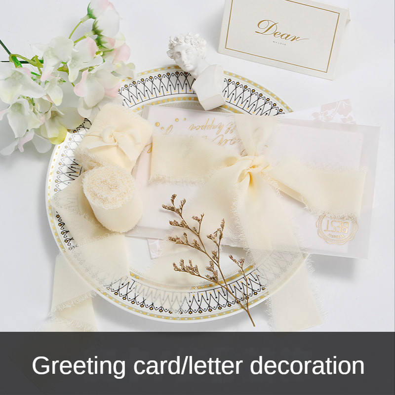 Rankų darbo šifono juostelė, šilko primenanti juostelė Vestuvių kvietimų įvyniojimas puokštės Medžiaginės juostelės Gimtadienio dekoracijos Dovanos