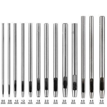 MIUSIE 0,5-5 мм кожени инструменти за пробиване на дупки Висококачествен стоманен перфоратор Кухи занаятчийски консумативи за кожени каишки за часовници, колани