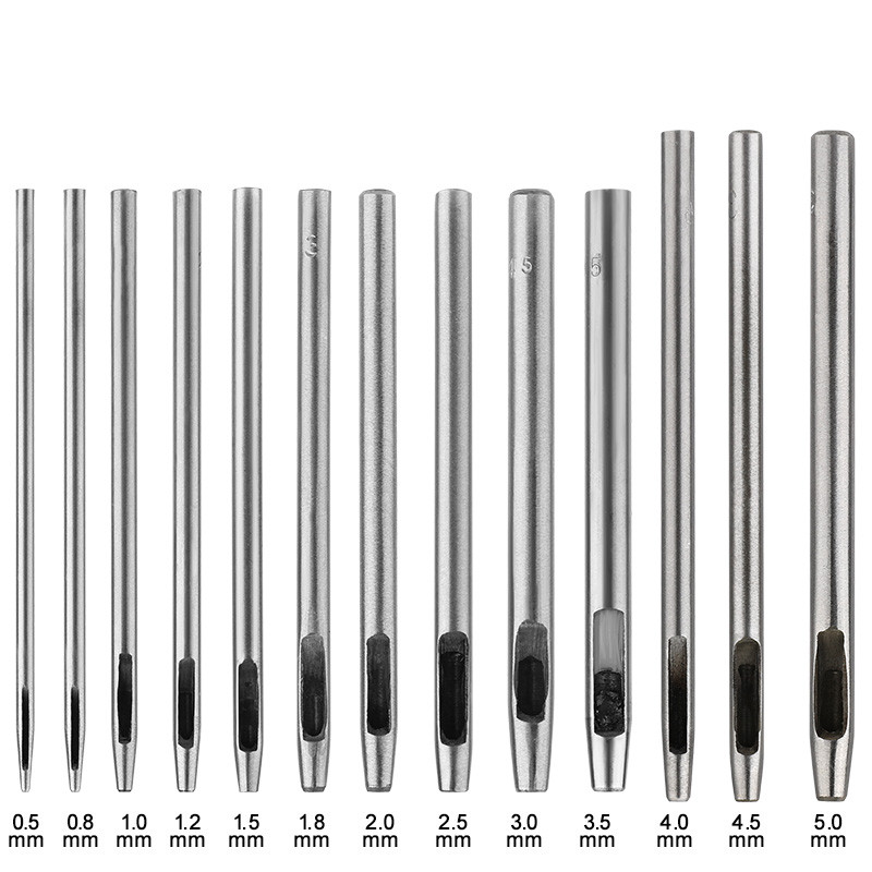 MIUSIE 0,5-5 mm nahast augustustööriistad Kvaliteetsest terasest augulõikur Õõnes käsitöötarbed nahast kellarihmade rihmade jaoks