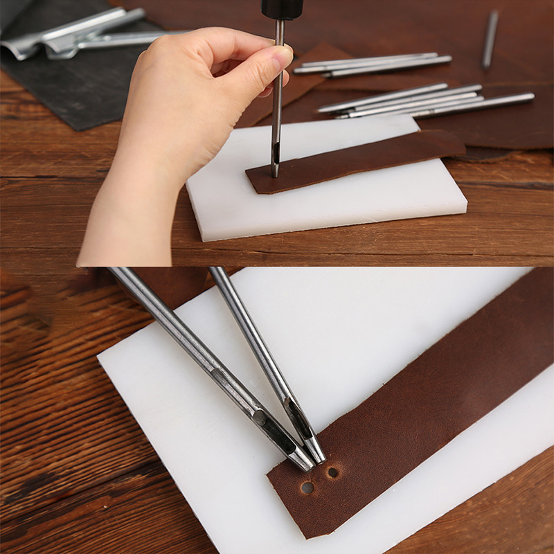 MIUSIE 0,5-5 mm nahast augustustööriistad Kvaliteetsest terasest augulõikur Õõnes käsitöötarbed nahast kellarihmade rihmade jaoks