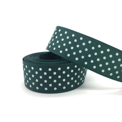 5 γιάρδες 10 15 20 κορδέλα 25 χιλιοστών Διακοσμητικός γάμος Εκτύπωση τελείες Grosgrain Κορδέλα Συσκευασία δώρου Φιόγκοι μαλλιών DIY Χριστουγεννιάτικη κορδέλα