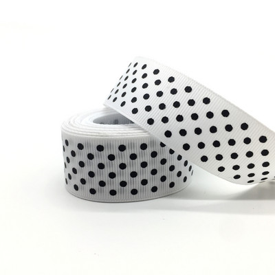 5 γιάρδες 10 15 20 κορδέλα 25 χιλιοστών Διακοσμητικός γάμος Εκτύπωση τελείες Grosgrain Κορδέλα Συσκευασία δώρου Φιόγκοι μαλλιών DIY Χριστουγεννιάτικη κορδέλα