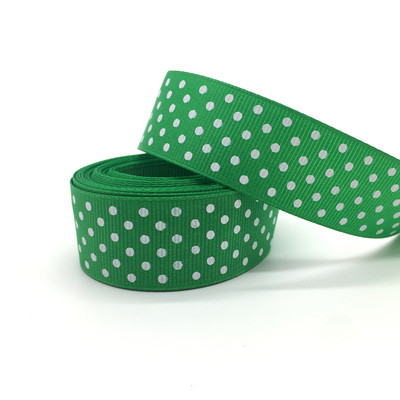 5 γιάρδες 10 15 20 κορδέλα 25 χιλιοστών Διακοσμητικός γάμος Εκτύπωση τελείες Grosgrain Κορδέλα Συσκευασία δώρου Φιόγκοι μαλλιών DIY Χριστουγεννιάτικη κορδέλα