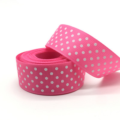 5 γιάρδες 10 15 20 κορδέλα 25 χιλιοστών Διακοσμητικός γάμος Εκτύπωση τελείες Grosgrain Κορδέλα Συσκευασία δώρου Φιόγκοι μαλλιών DIY Χριστουγεννιάτικη κορδέλα