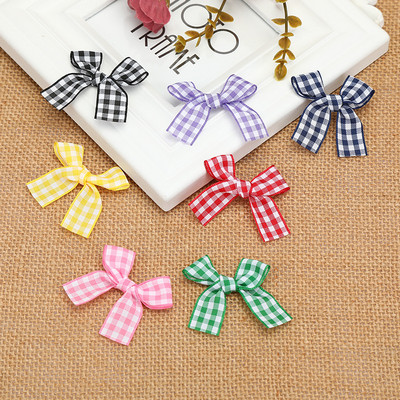 50gab 3*4cm Krāsas Rokas Plaidi Lentes Bowknots DIY Amatniecības pleds Kāzu dāvanu kastīte Dekorācija Amatniecība Apģērba tekstila aksesuāri