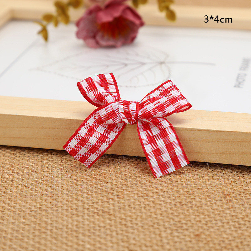 50gab 3*4cm Krāsas Rokas Plaidi Lentes Bowknots DIY Amatniecības pleds Kāzu dāvanu kastīte Dekorācija Amatniecība Apģērba tekstila aksesuāri