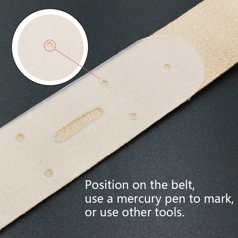 Odos perforavimo įrankio padėties nustatymo procesas Odos diržo perforavimo padėties nustatymo šablonai Akrilo diržo ruošinio sagties galvutės šablonas