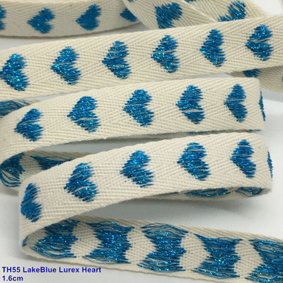 Sarža kokvilnas lente lureksa sirds, 1,6 cm 5 g. Paredzēts, ar rokām darināts, amatniecības dāvana ziedu iesaiņošanai Ziemassvētku kāzu ballīte Lieldienu dekorācija