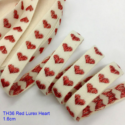 Sarža kokvilnas lente lureksa sirds, 1,6 cm 5 g. Paredzēts, ar rokām darināts, amatniecības dāvana ziedu iesaiņošanai Ziemassvētku kāzu ballīte Lieldienu dekorācija