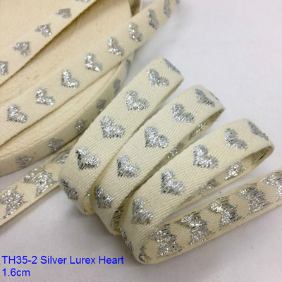 Sarža kokvilnas lente lureksa sirds, 1,6 cm 5 g. Paredzēts, ar rokām darināts, amatniecības dāvana ziedu iesaiņošanai Ziemassvētku kāzu ballīte Lieldienu dekorācija