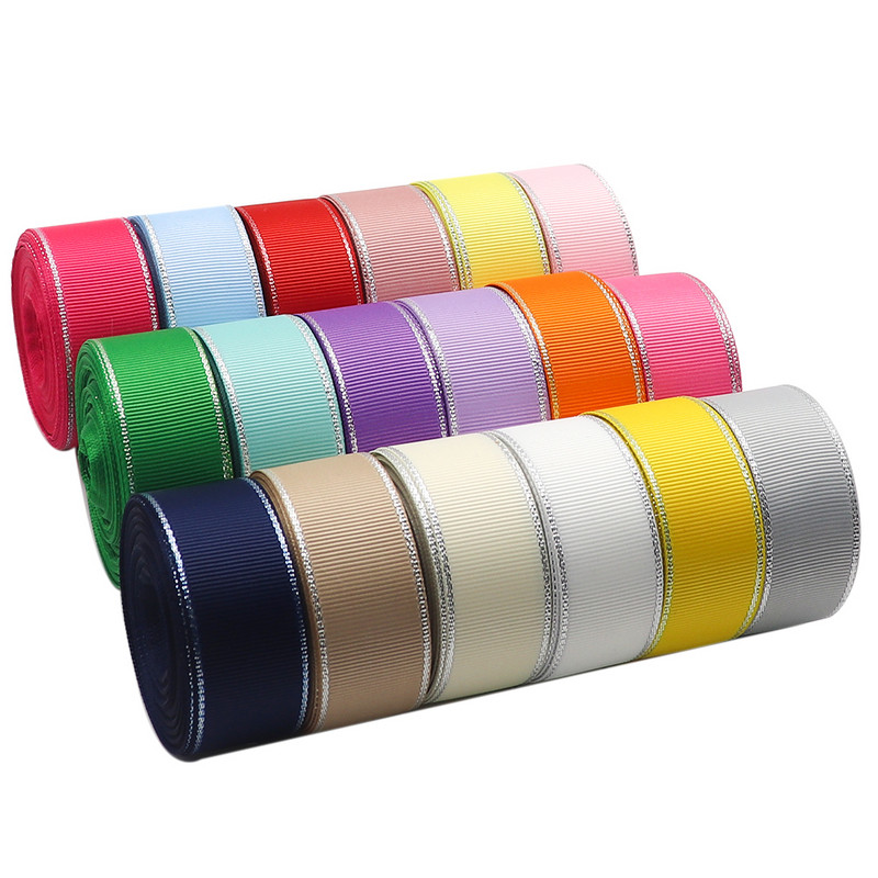 5 jards/lote 9 mm/25 mm/38 mm Grosgrain lente Ziemassvētkiem vienkrāsains poliestera dzimšanas dienas kūka Grosgrain mīksta lente YM17072802