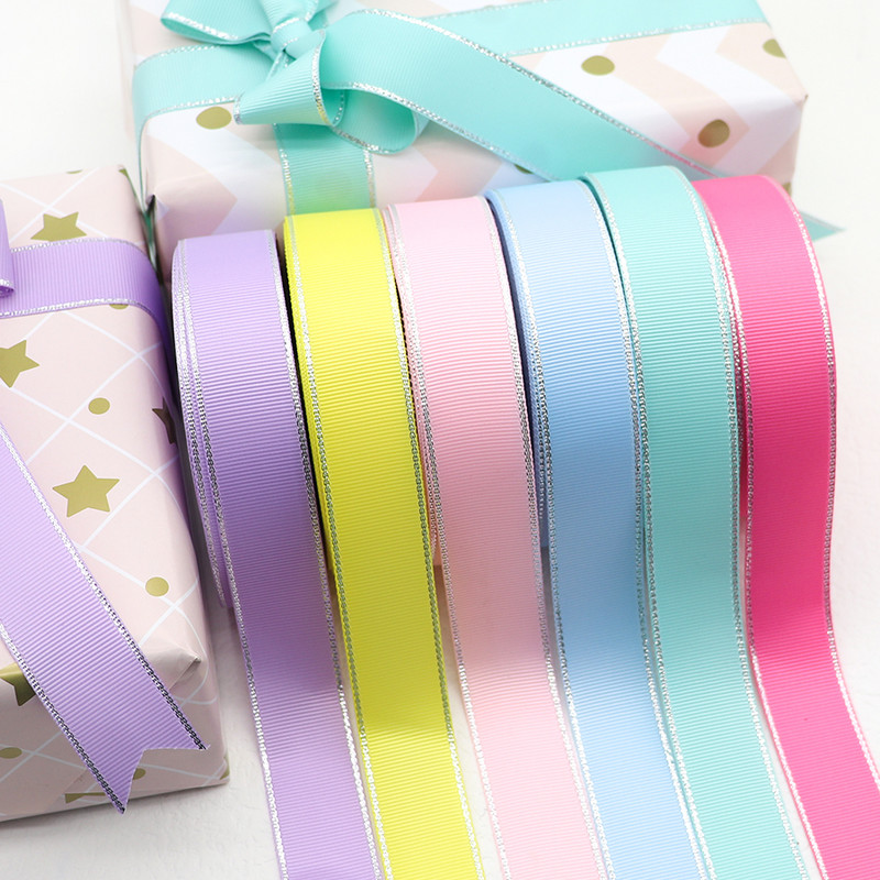 5 jards/lote 9 mm/25 mm/38 mm Grosgrain lente Ziemassvētkiem vienkrāsains poliestera dzimšanas dienas kūka Grosgrain mīksta lente YM17072802