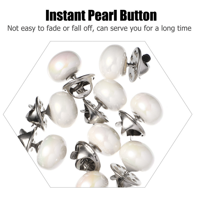 20 gab. Blūze, topi, sieviešu, pērļu pogas, tūlītēja jaka 1,2x1,2x2 cm nomaiņa krekls piespraude Metāls Materiāls Drošība Miss