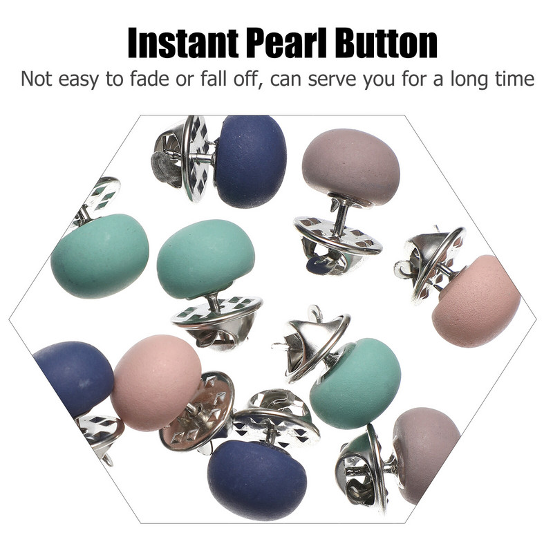 20 gab. Blūze, topi, sieviešu, pērļu pogas, tūlītēja jaka 1,2x1,2x2 cm nomaiņa krekls piespraude Metāls Materiāls Drošība Miss