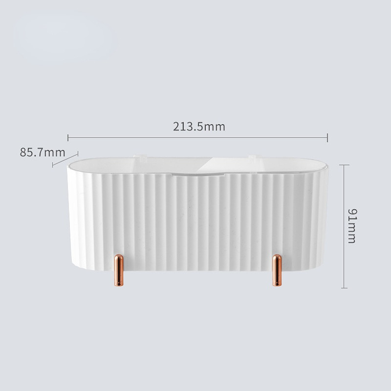Galda kosmētikas uzglabāšanas kastīte Putekļu necaurlaidīgs aplauzums vates tamponiem Skaistumkopšanas olu turētājs vannas istabas rotaslietu organizators