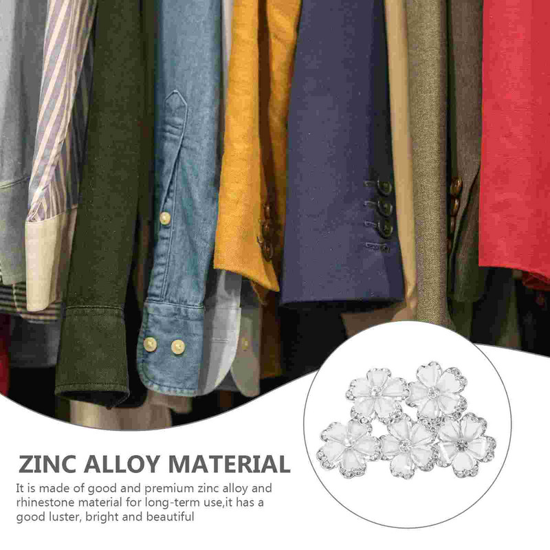 5 gab. sakausējuma dimanta pogas, nodilumizturīgas šūšanas un amatniecības piederumi, mazi, ērti kristāla izsmalcināti uzvalku aksesuāri