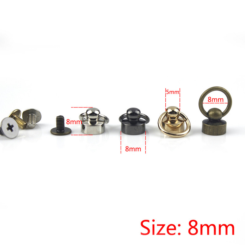 10 σετ ορειχάλκινη μπαλίτσα 8/9 χιλιοστών με καρφιά με καρφιά με καρφιά καρφιά με στρογγυλή κεφαλή αιχμές Αιχμές Δερμάτινη χειροτεχνική θήκη τηλεφώνου Διακόσμηση DIY