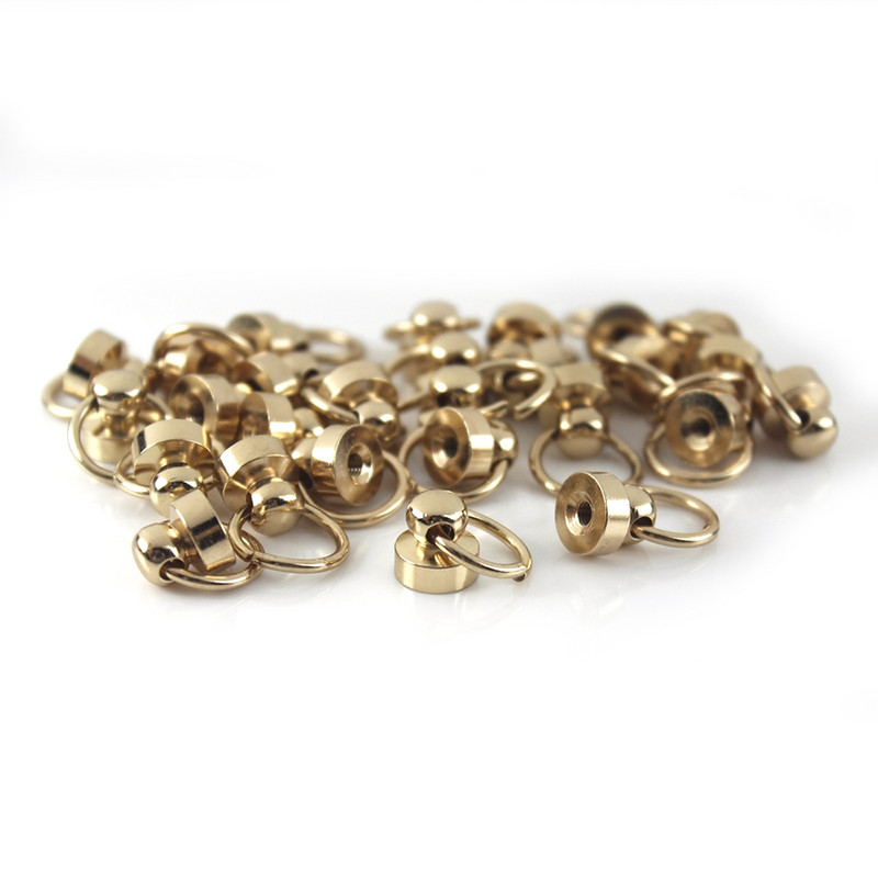 10 σετ ορειχάλκινη μπαλίτσα 8/9 χιλιοστών με καρφιά με καρφιά με καρφιά καρφιά με στρογγυλή κεφαλή αιχμές Αιχμές Δερμάτινη χειροτεχνική θήκη τηλεφώνου Διακόσμηση DIY