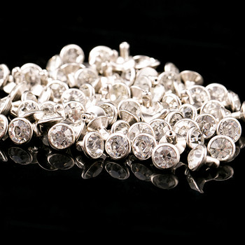 20 Σετ Κρύσταλλοι 8mm 10mm Κρύσταλλοι Rhinestone Rivets Diamond Studs For Leathercrafts DIY Clothing Bag Fashion Decor Glass Drill Nai