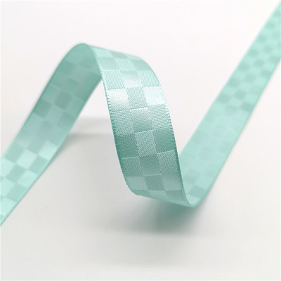 5 jardi 15 mm režģa raksta satīna lente ziedu dāvanu iesaiņošanai kāzu dekorēšanai, DIY