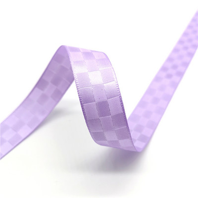 5 jardi 15 mm režģa raksta satīna lente ziedu dāvanu iesaiņošanai kāzu dekorēšanai, DIY