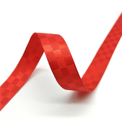 5 jardi 15 mm režģa raksta satīna lente ziedu dāvanu iesaiņošanai kāzu dekorēšanai, DIY