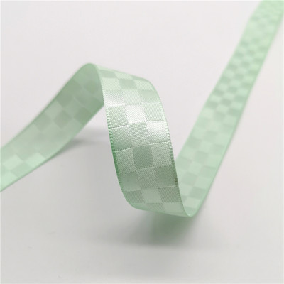 5 jardi 15 mm režģa raksta satīna lente ziedu dāvanu iesaiņošanai kāzu dekorēšanai, DIY