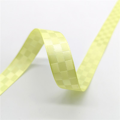 5 jardi 15 mm režģa raksta satīna lente ziedu dāvanu iesaiņošanai kāzu dekorēšanai, DIY