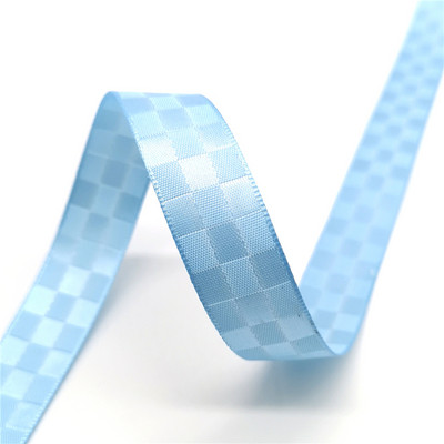 5 jardi 15 mm režģa raksta satīna lente ziedu dāvanu iesaiņošanai kāzu dekorēšanai, DIY