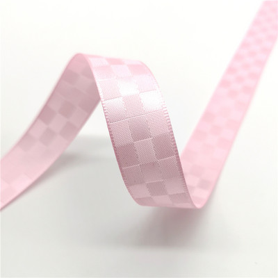 5 jardi 15 mm režģa raksta satīna lente ziedu dāvanu iesaiņošanai kāzu dekorēšanai, DIY