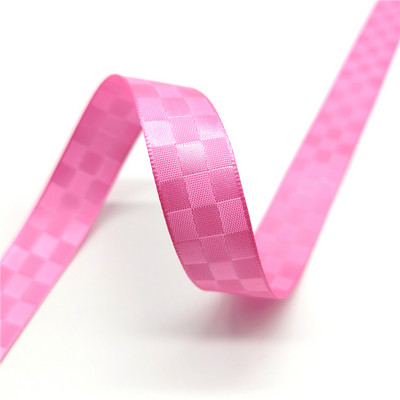 5 jardi 15 mm režģa raksta satīna lente ziedu dāvanu iesaiņošanai kāzu dekorēšanai, DIY