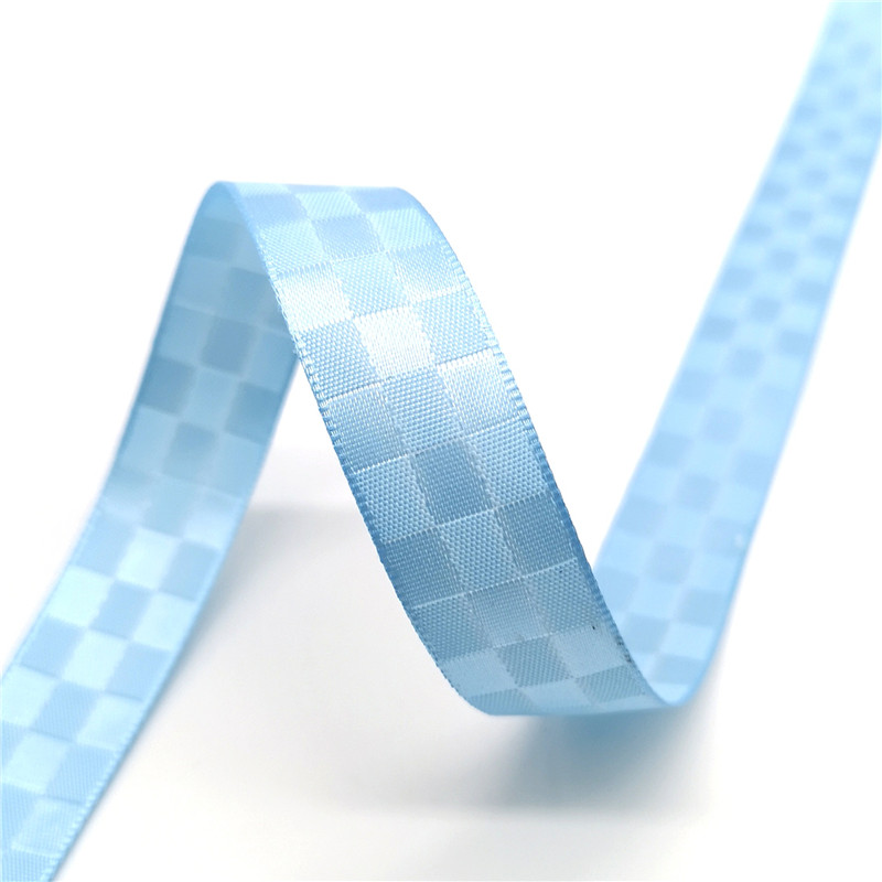 5 jardi 15 mm režģa raksta satīna lente ziedu dāvanu iesaiņošanai kāzu dekorēšanai, DIY