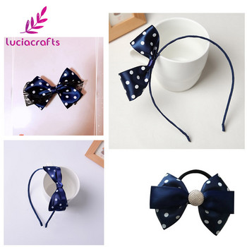 Lucia crafts Dot Print Κορδέλα 5 γιάρδες/ 25/40mm Πουά σατέν κορδέλα DIY Art Headwear Αξεσουάρ ραπτικής T0205