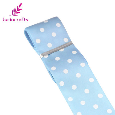 Lucia crafts Dot Print Lente 5 jardi/ 25/40 mm Polka Dot satīna lente DIY Art Galvassegu šūšanas piederumi T0205