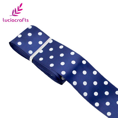 Lucia crafts Dot Print Lente 5 jardi/ 25/40 mm Polka Dot satīna lente DIY Art Galvassegu šūšanas piederumi T0205