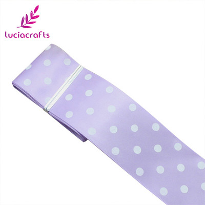 Lucia crafts Dot Print Lente 5 jardi/ 25/40 mm Polka Dot satīna lente DIY Art Galvassegu šūšanas piederumi T0205