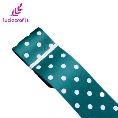 Lucia crafts Dot Print Lente 5 jardi/ 25/40 mm Polka Dot satīna lente DIY Art Galvassegu šūšanas piederumi T0205