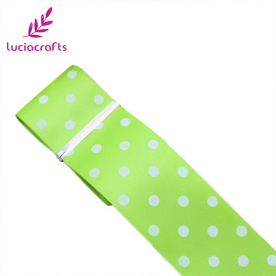 Lucia crafts Dot Print Lente 5 jardi/ 25/40 mm Polka Dot satīna lente DIY Art Galvassegu šūšanas piederumi T0205