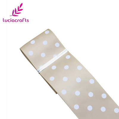 Lucia crafts Dot Print Lente 5 jardi/ 25/40 mm Polka Dot satīna lente DIY Art Galvassegu šūšanas piederumi T0205