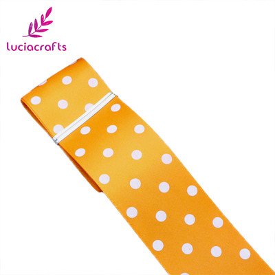 Lucia crafts Dot Print Lente 5 jardi/ 25/40 mm Polka Dot satīna lente DIY Art Galvassegu šūšanas piederumi T0205