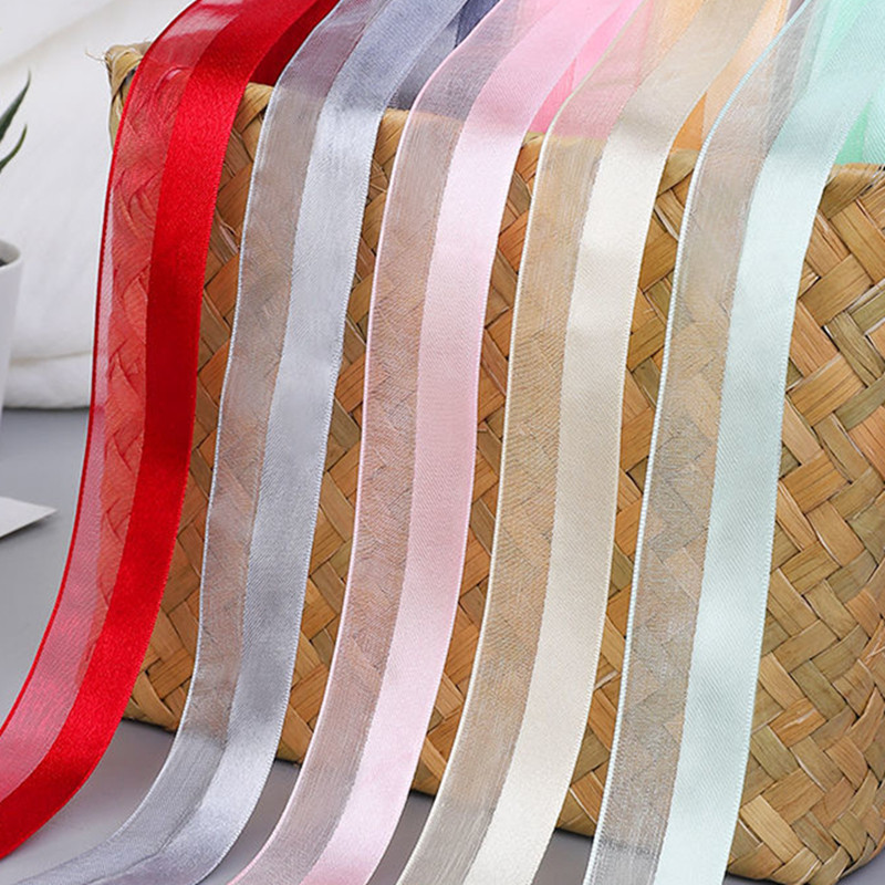 Κορδέλα οργάντζα μισοσατέν 5 υάρδων 25 χιλιοστών για Χριστουγεννιάτικη διακόσμηση γάμου με φιόγκο Χειροποίητες χειροποίητες χειροτεχνίες περιτυλίγματος