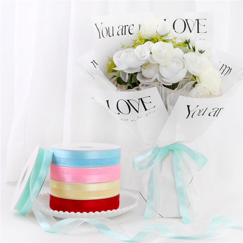 Κορδέλα οργάντζα μισοσατέν 5 υάρδων 25 χιλιοστών για Χριστουγεννιάτικη διακόσμηση γάμου με φιόγκο Χειροποίητες χειροποίητες χειροτεχνίες περιτυλίγματος