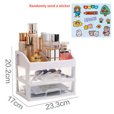 Kosmētikas uzglabāšanas kastīte galddatora organizatora statīvs, putekļu necaurlaidīgs atvilktne lūpu krāsa, ādas kopšanas maska, otu tualetes galds