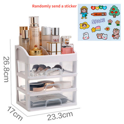 Kosmētikas uzglabāšanas kastīte galddatora organizatora statīvs, putekļu necaurlaidīgs atvilktne lūpu krāsa, ādas kopšanas maska, otu tualetes galds