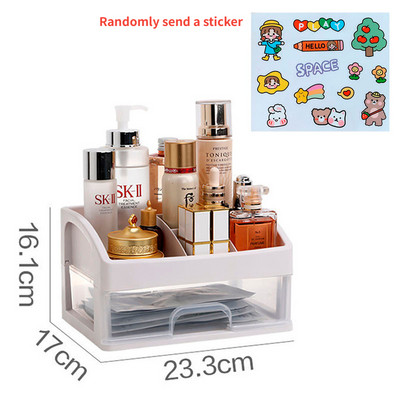 Kosmētikas uzglabāšanas kastīte galddatora organizatora statīvs, putekļu necaurlaidīgs atvilktne lūpu krāsa, ādas kopšanas maska, otu tualetes galds