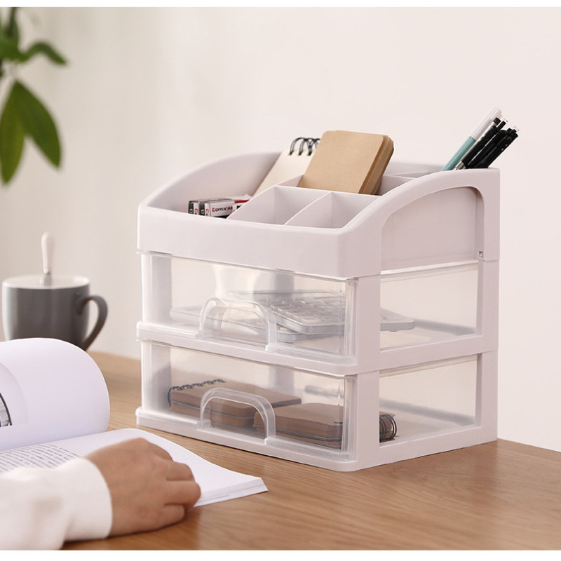 Kosmētikas uzglabāšanas kastīte galddatora organizatora statīvs, putekļu necaurlaidīgs atvilktne lūpu krāsa, ādas kopšanas maska, otu tualetes galds