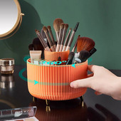 Makiažo organizatorius, 360 laipsnių besisukantis kosmetikos laikymo dėžutė, besisukantis makiažo laikiklis šepetėliams lūpų dažams kosmetinis stalviršis