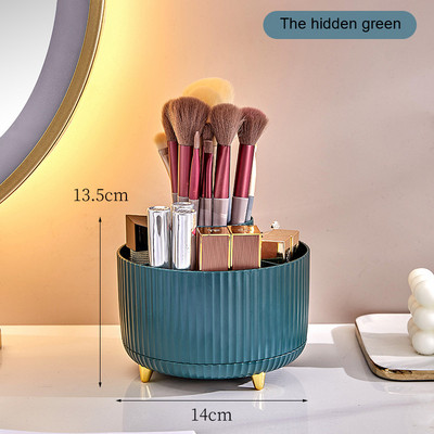 Makiažo organizatorius, 360 laipsnių besisukantis kosmetikos laikymo dėžutė, besisukantis makiažo laikiklis šepetėliams lūpų dažams kosmetinis stalviršis