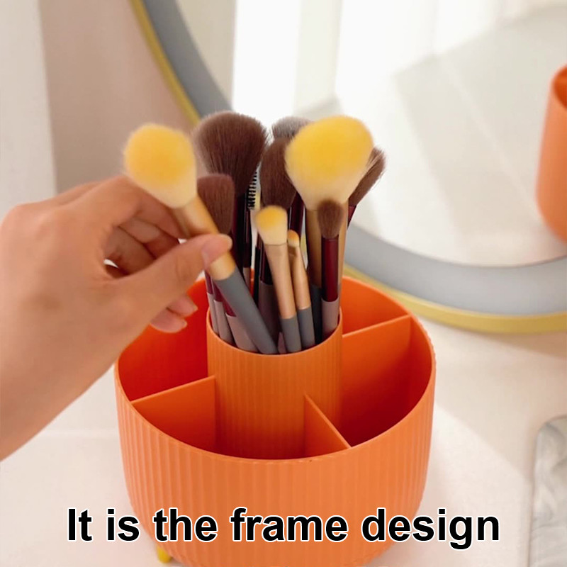 Makiažo organizatorius, 360 laipsnių besisukantis kosmetikos laikymo dėžutė, besisukantis makiažo laikiklis šepetėliams lūpų dažams kosmetinis stalviršis